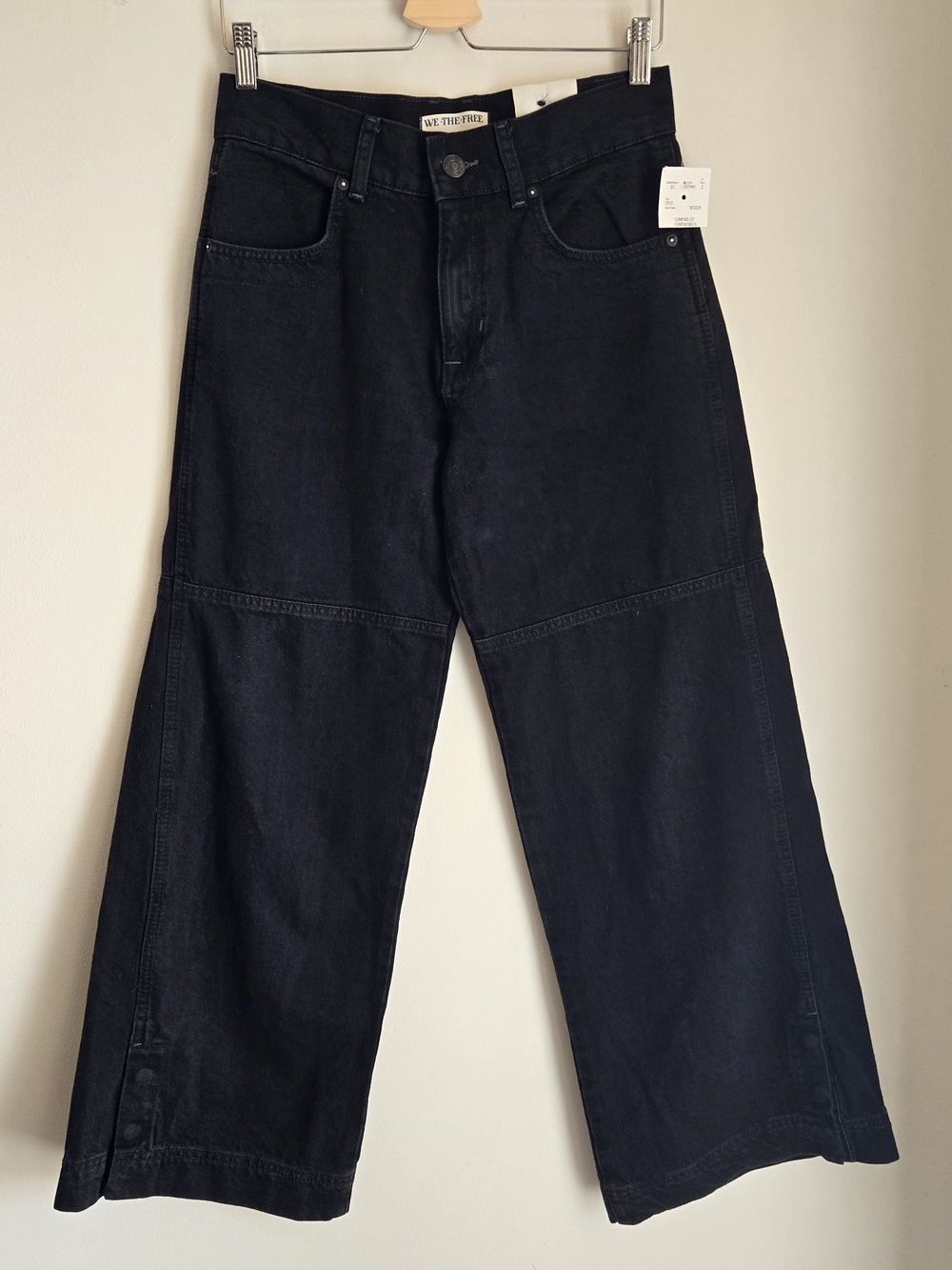 NWT We The Free Benji Black Wide-Leg Mid Rise Relaxed Jeans 27 - Picture 5 of 16